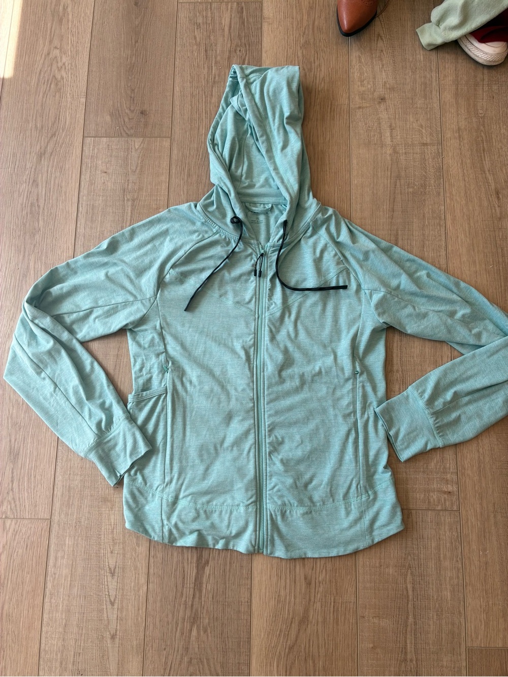 Iceburg Light Teal Hooded Zip Jacket super soft cozy performance stretch XL